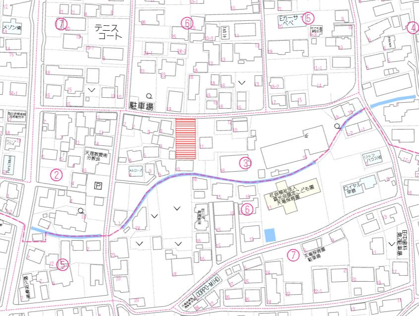 都城市東町の売地の土地図