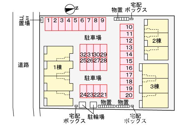 柏崎市城塚のアパートの区画図