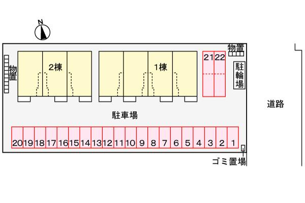 柏崎市半田３丁目のアパートの区画図