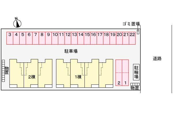 柏崎市半田３丁目のアパートの区画図