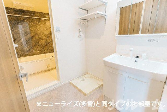 柏崎市柳橋町のアパートの洗面所