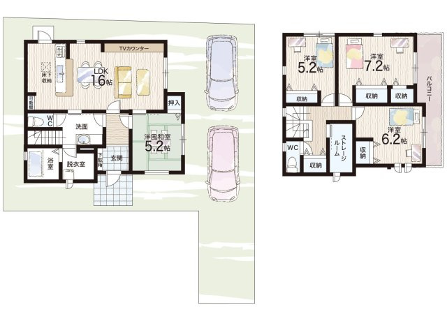 加古川市東神吉町西井ノ口　第6期　新築一戸建ての間取り|１号地