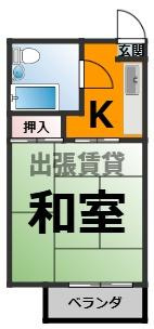 仲介手数料0円！！コーポ美紗の間取り