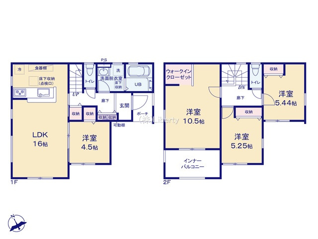 古河市上辺見第10　新築戸建　2号棟の間取り