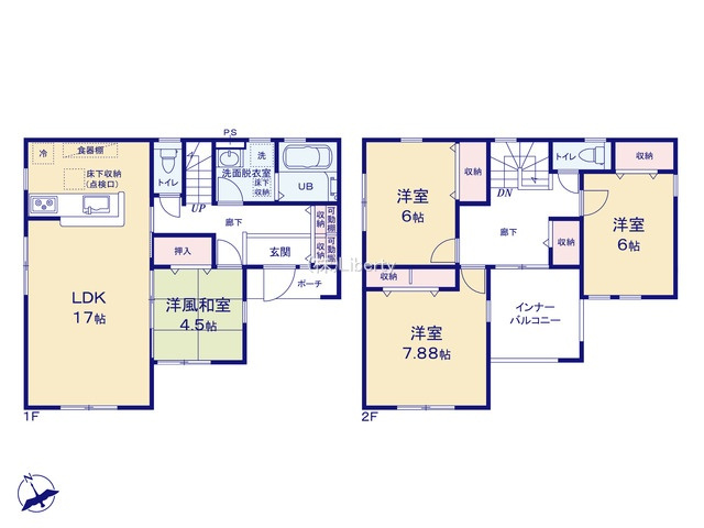 古河市上辺見第10　新築戸建　3号棟の区画図