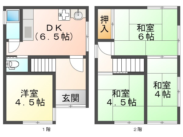 五色山2丁目貸家の間取り