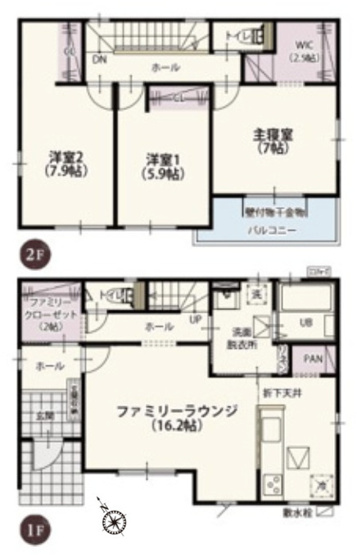 【間取り】 | 加須市南篠崎第3期　ワイウッドコート　新築戸建　全4棟　2号棟