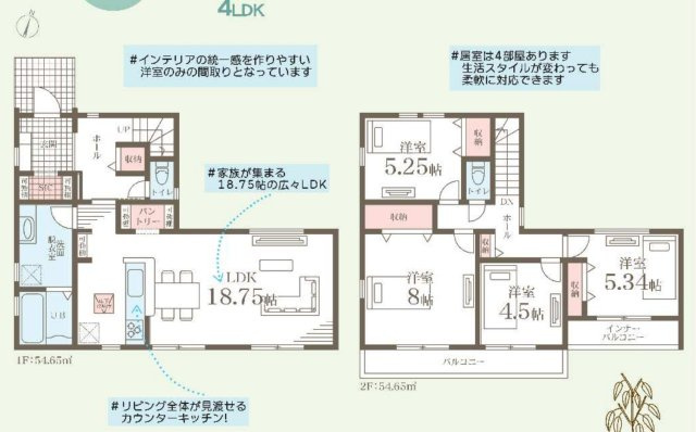 横浜市青葉区美しが丘西3丁目 新築戸建て【仲介手数料無料】の間取り