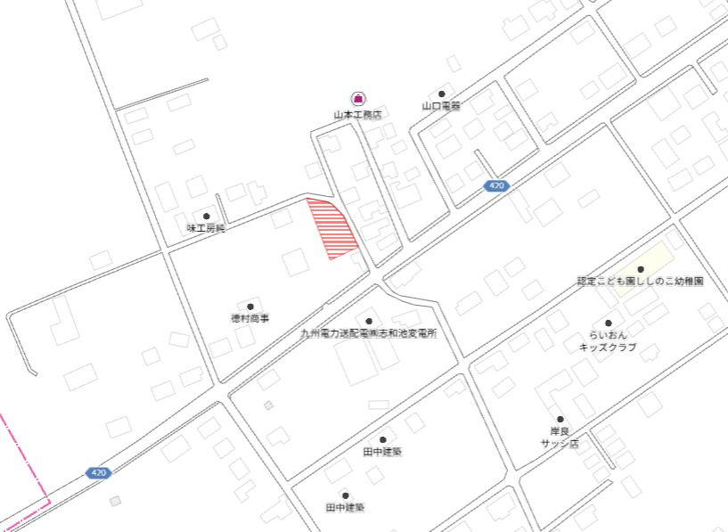 都城市上水流町の売地の土地図