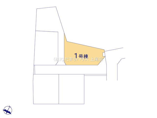 上尾市久保　新築戸建　ブルーミングガーデン01の区画図