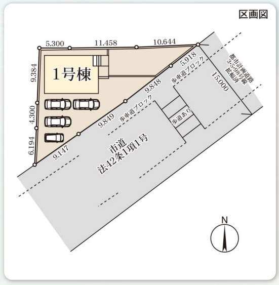 那珂市瓜連　4期の区画図|区画図です。