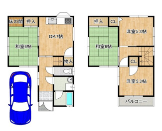 【間取り】 | 池田下町　中古戸建 | 【南西向き】日当り・通風良好です！ぜひ現地でお確かめください！