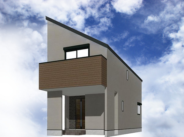 杉並区上井草2丁目　車庫付き省エネ住宅　全2棟の外観パース