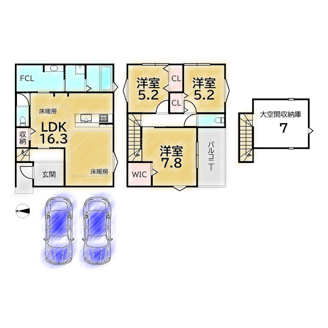 一乗寺松田町 新築戸建(1号地)の間取り