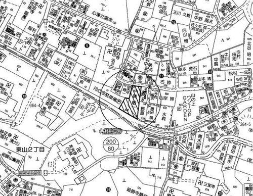 山の上　古家付の区画図