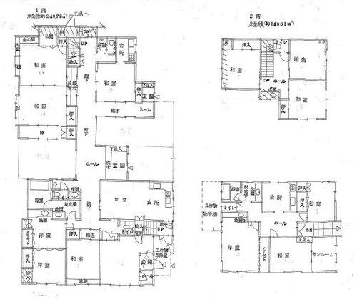 小松市二ツ梨町の中古一戸建の間取り
