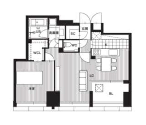 One Shinmachi  ワン シンマチの間取り