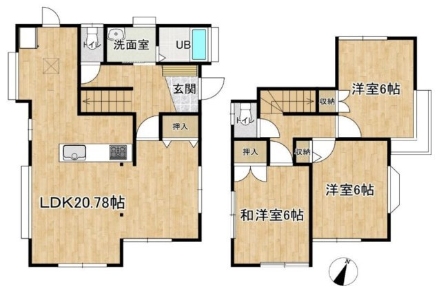 【間取り】 | 桶川市末広3丁目　中古戸建