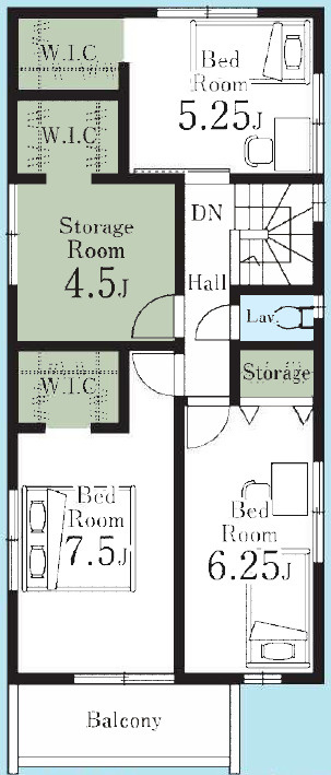 新築一戸建て 狭山市狭山台全2棟の間取り|2階