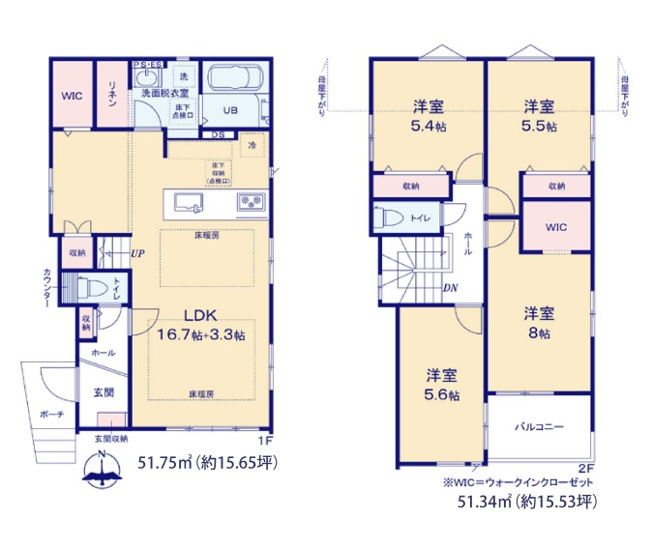 【間取り】 | 福岡市早良区賀茂1丁目1期　1号棟（全2棟）【仲介手数料無料・0円】 | 平日、土日祝日もお好きな日時にご見学可能です。お気軽にお問合せ下さい。