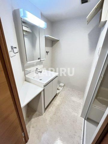 ラクラス長堀橋の洗面所|ゆったりとスペースのある洗面所