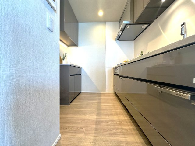 ブリリアタワー池袋ウエストのキッチン|使い勝手の良さとデザイン性を兼ね備えたキッチンは、料理好きの方にも嬉しい仕様。手元が明るく、調理中も快適に過ごせ、家族との会話も自然と弾みます。