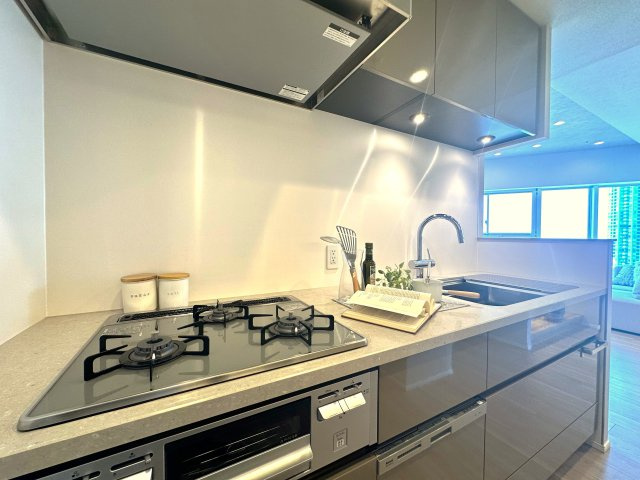 ブリリアタワー池袋ウエストのキッチン|無駄のない美しさと細やかな工夫が詰まったキッチンは、暮らしに寄り添う空間。ゆとりある作業スペースに自然光が差し込み、料理をする喜びが静かに広がっていきます。創造力が心地よく刺激される、毎日の舞台です。