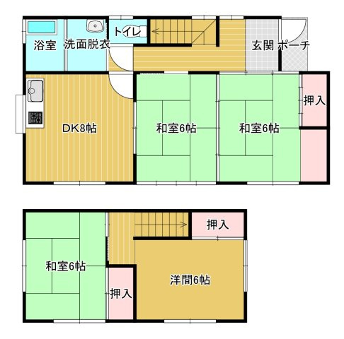 岩国市山手町２丁目の中古一戸建の間取り