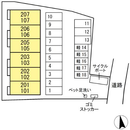 ラルジュガーデン西寺の区画図