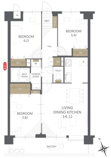 【間取り】ホルトハイム花畑２ 