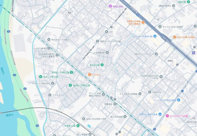 加古川市加古川町稲屋　新築一戸建ての地図
