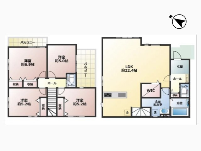 【間取り】 | 静岡市清水区御門台 未入居戸建 | 効率的かつ暮らしのことをしっかり考えた間取りです