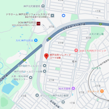 【地図】 | 神戸北町ソレアードコートB棟