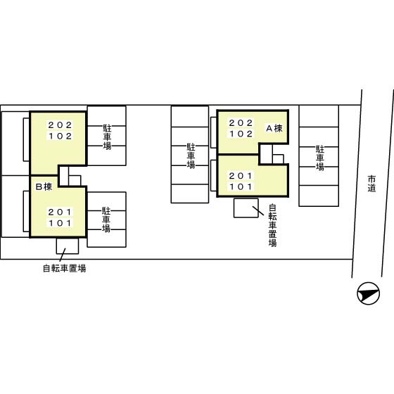 ラークハイム三蔵子Aの駐車場