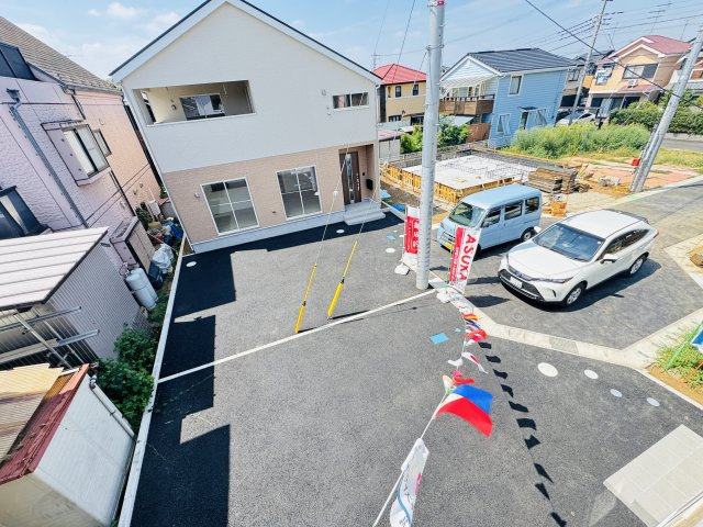 柏市東山２丁目新築戸建【酒井根西小学校：10分】の展望|バルコニーより道路側眺望