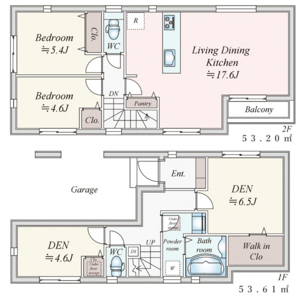 横浜市神奈川区三ツ沢下町 新築戸建て【仲介手数料無料】の間取り