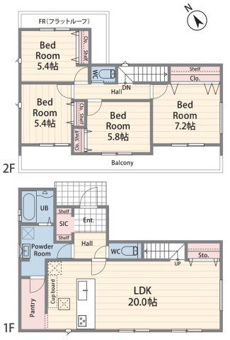 横浜市栄区小山台2丁目　新築戸建て【仲介手数料無料】カースペース3台の間取り