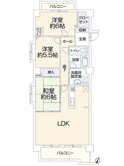 【間取り】 | アコール小幡 中古マンション | 効率的かつ暮らしのことをしっかり考えた間取りです