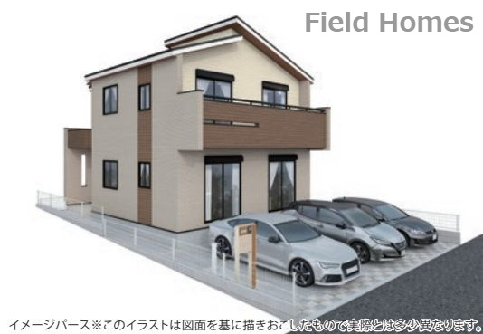 秦野市桜町１丁目新築戸建て　１号棟の外観|外観イメージ「秦野市桜町1丁目新築戸建て　1号棟」