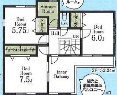 【仲介手数料無料】所沢市上新井１６期全５棟１号棟　所沢の新築なら西武ハウジングの間取り