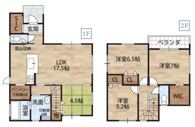 田辺市秋津町Ⅳ・新築戸建の間取り