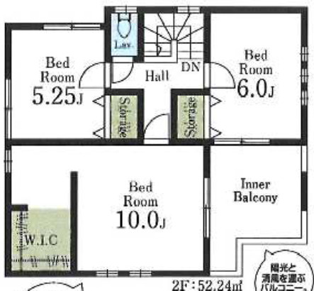 【仲介手数料無料】所沢市上新井１６期全５棟２号棟　所沢の新築なら西武ハウジングの間取り