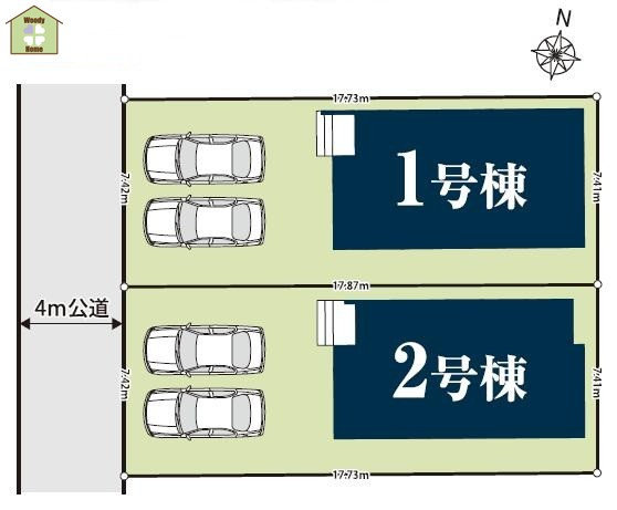 越谷市東越谷19期　新築一戸建て　1号棟の区画図