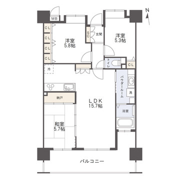 コアマンションルネス九品寺の間取り|３LDK　72.73㎡　床下収納付きのお部屋でお荷物が多い方にもおすすめのお部屋です！
