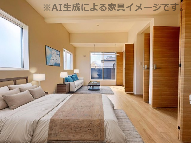 新築戸建・建売　本庄市下野堂　本庄南小・本庄南中の洋室|※家具を配置した場合のイメージ図になります！実際に家具はつきません。