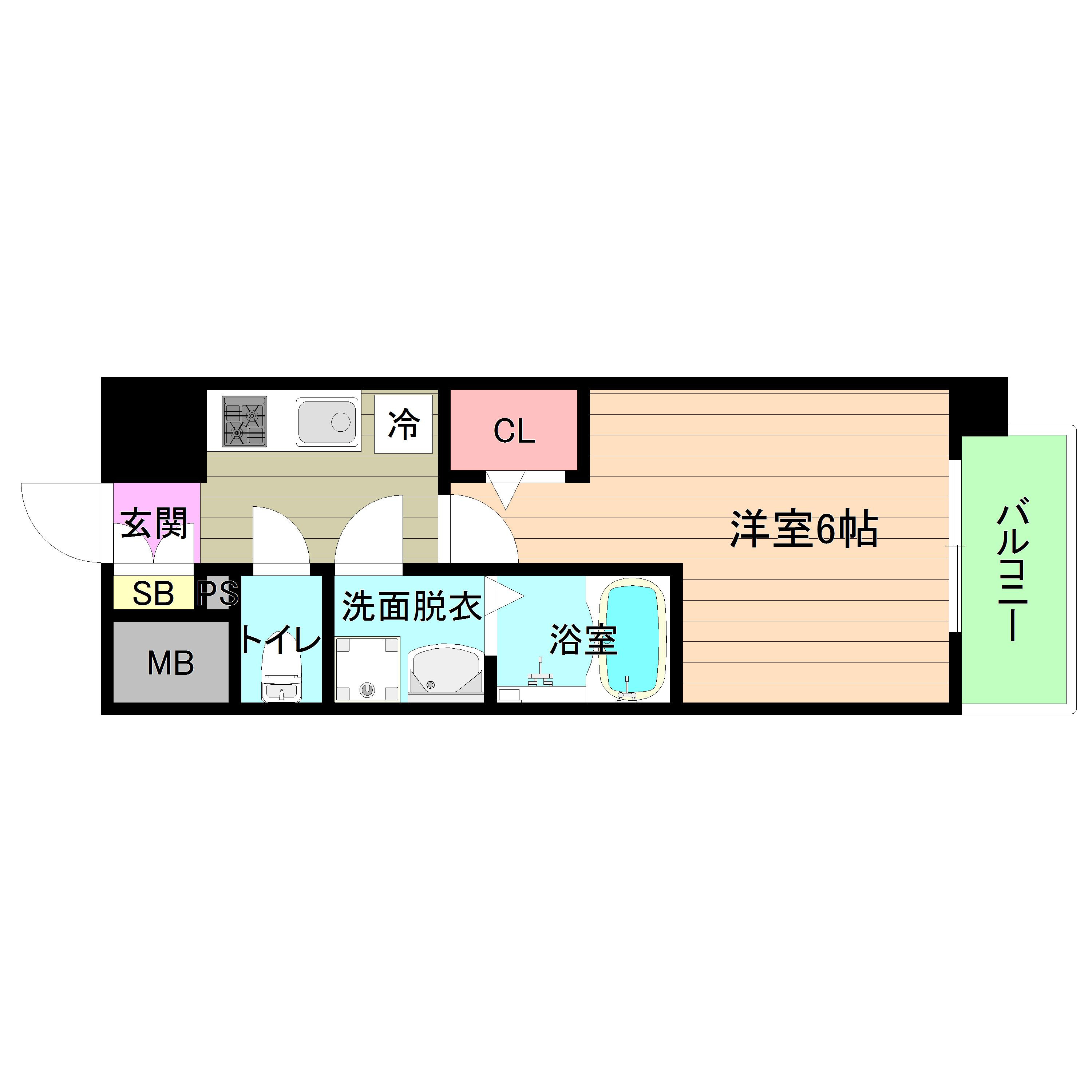 大阪市都島区中野町３丁目の賃貸マンションの間取り