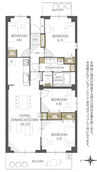 【間取り】 | サンシティJ棟 | リノベーション済みのお部屋です。