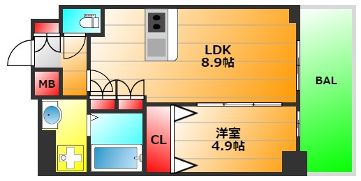 プレサンス阿波座ステーションフロントの間取り|現状有姿