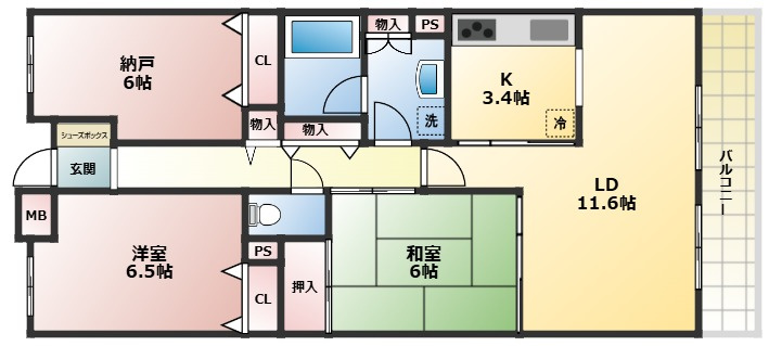 甲子園三番町ハイツの間取り