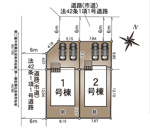 クレイドルガーデン／合志市幾久富第６／１号棟の区画図